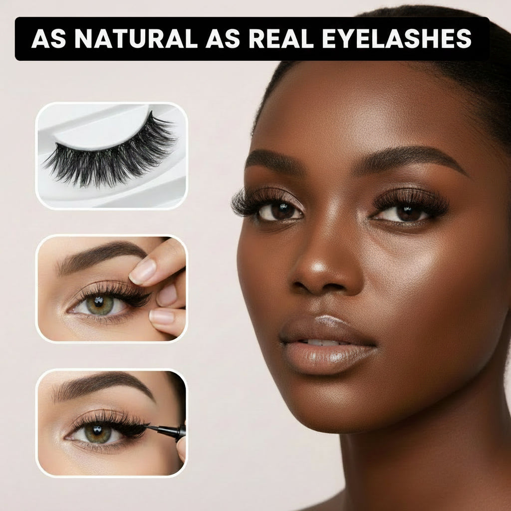 Reusable 3D Mink Lashes - False Eyelashes -  Self Adhesive -  Glue Free Makeup Eyelash Extension
